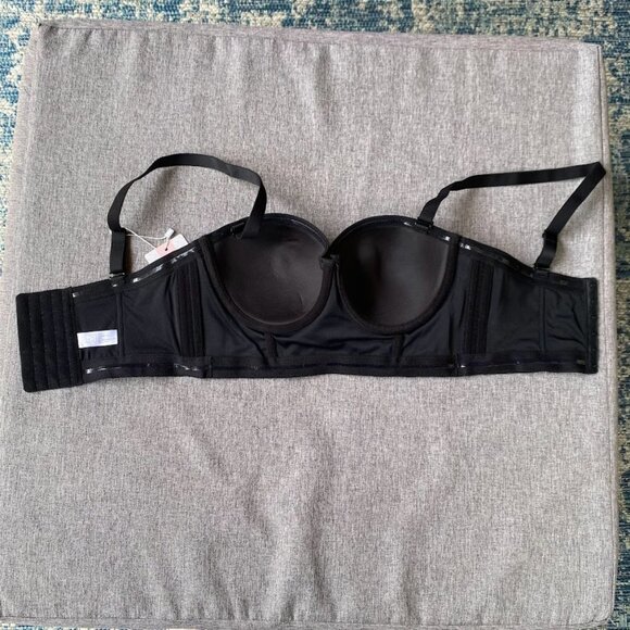 Longline Strapless Bra Full Coverage Seamless Bustier Bra, 32C - Picture 4 of 9